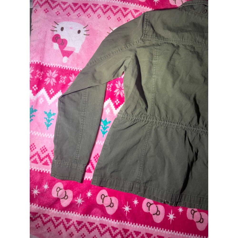 Chocolate USA Women Olive Green Utility Military Field Jacket Drawstring Waist S - Picture 7 of 8